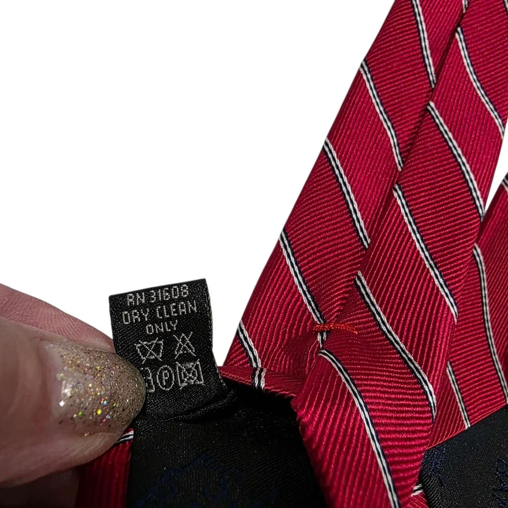 JOS. A. BANK Executive Collection Red Striped Silk Necktie‎ Mens Fashion New